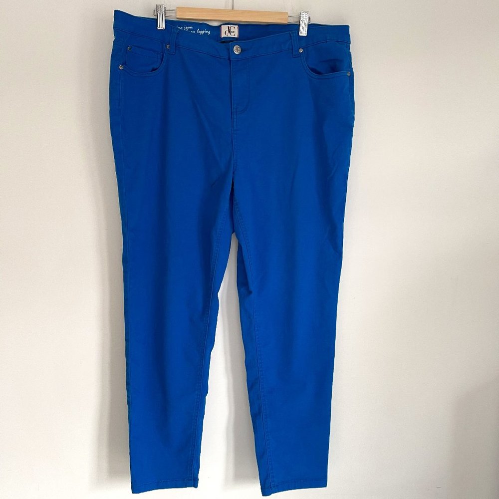 d/C Jeans Women Cobolt Blue Stretch High Rise Straight Leg Jean Leggings Size 24